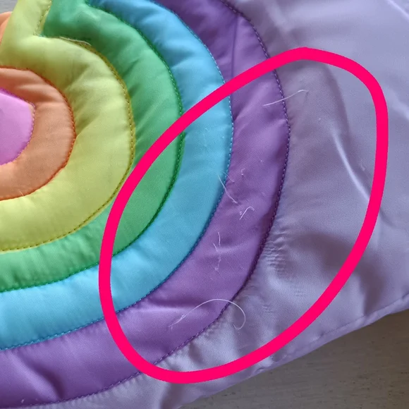 Lola + The Boys Rainbow Pastel Heart Puffer Jacket / Size 8 - Picture 15 of 17